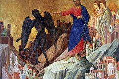 07 The Temptation Of Christ On The Mountain - Duccio Di Buoninsegna 1308-11 Frick Collection New York City.jpg
